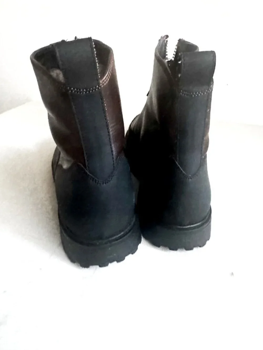 Ron White Shearling Lined Waterproof Leather Zip Closure Winter Snow Boots 41